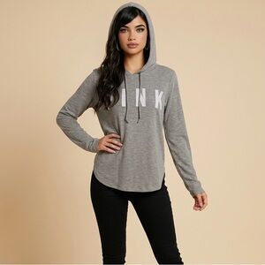 PINK Victoria's Secret Gray Hooded Pullover with Logo